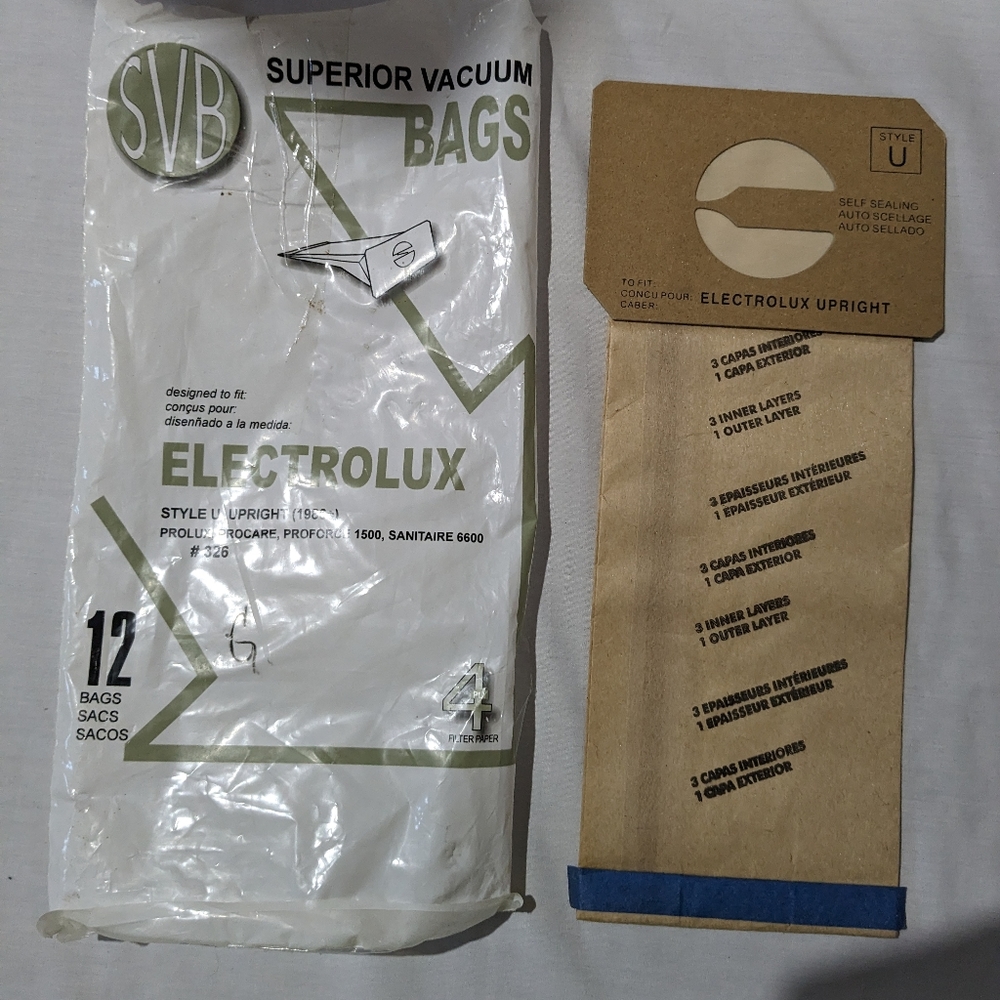 9 bags for Electrolux U Style upright vacuum year 1986+